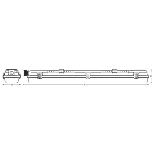 LEDVANCE Submarine PCR 60 G13 T8 840 2x7W fuktsikker armatur Online