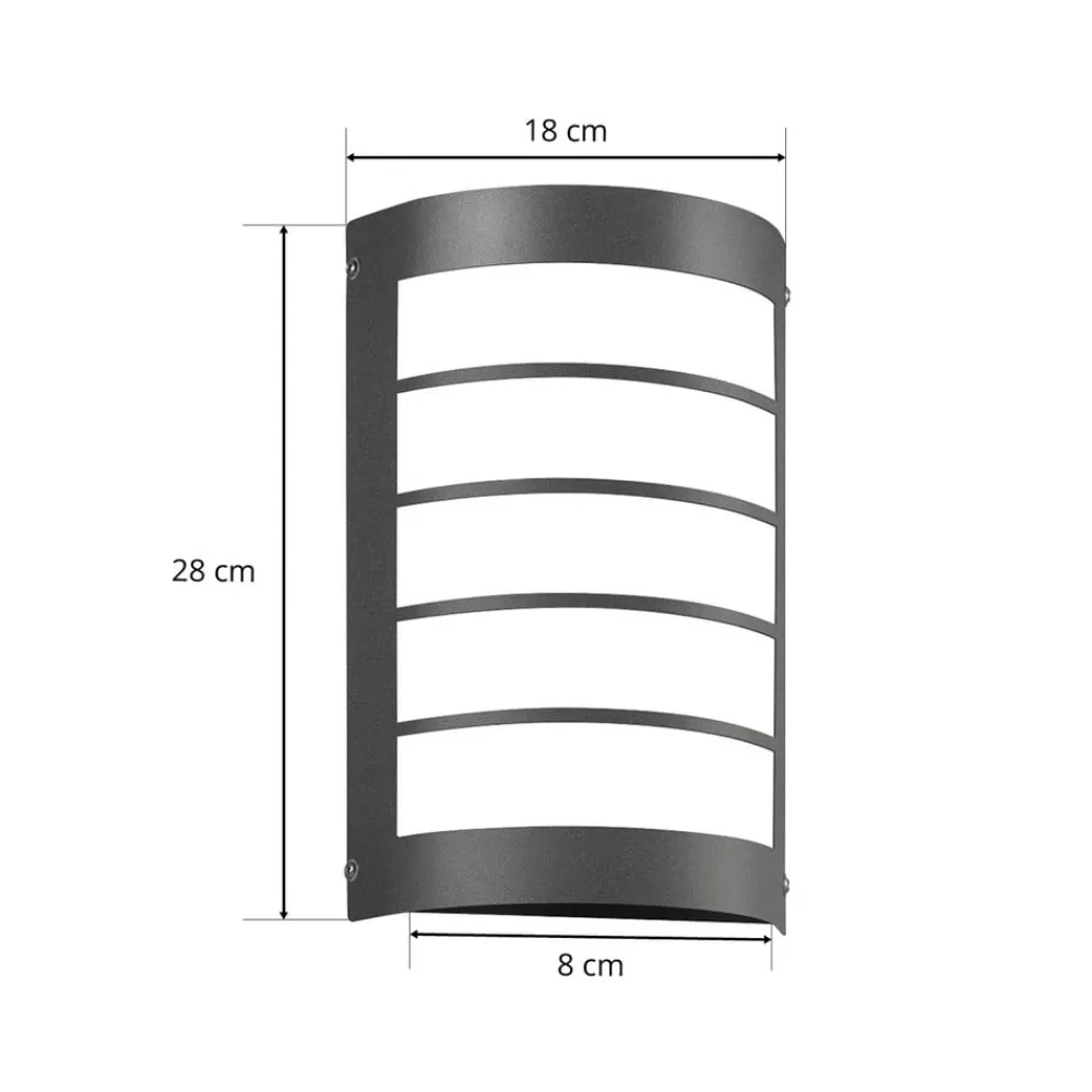 CMD LED-vegglampe Aqua Marco Stål antracitt Raster Sensor| Kommersiell Utebelysning|Vegglamper Med Sensor