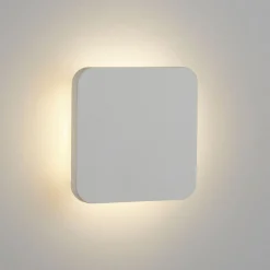 Searchlight LED-vegglampe Gypsum 15x15cm i hvit gips Clearance