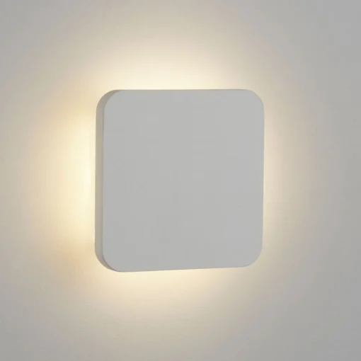 Searchlight LED-vegglampe Gypsum 15x15cm i hvit gips Clearance