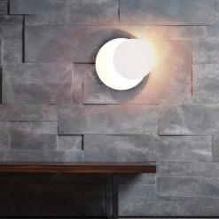 Trio Lighting LED-vegglampe Mio, rund linse, matt hvit, indirekte| Vegglamper