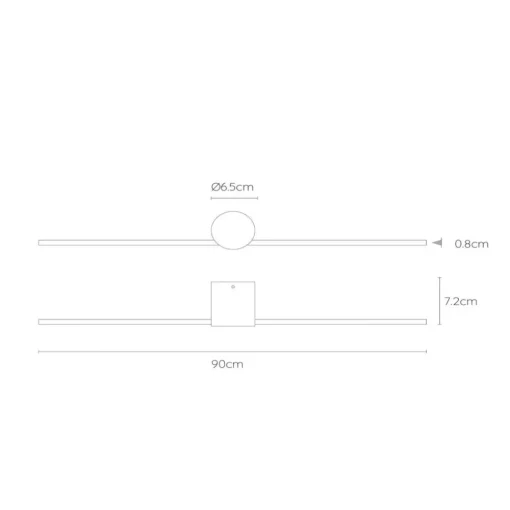 Lucide LED-vegglampe Mizar, 90 cm, svart, IP44 Clearance