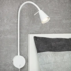 Briloner LED-vegglampe Tusa, hvit, metall, 45 cm, fleksibel arm Sale