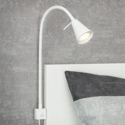 Briloner LED-vegglampe Tuso, hvit, sengemontering, metall| Led-Innendørs