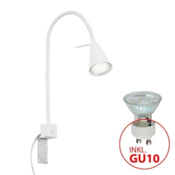 Briloner LED-vegglampe Tuso, hvit, sengemontering, metall| Led-Innendørs