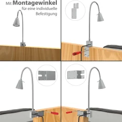 Briloner LED-vegglampe Tuso, nikkel, montering på seng, metall