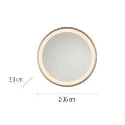 Paul Neuhaus LED-veggspeil VIDRO, bronse, Ø 36 cm, powerbank, bryter Discount