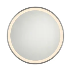 Paul Neuhaus LED-veggspeil VIDRO, grå, Ø 46 cm, powerbank, bryter Sale