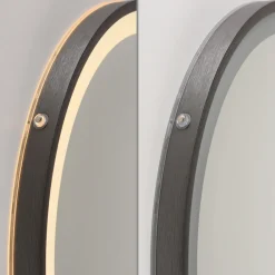 Paul Neuhaus LED-veggspeil VIDRO, grå, Ø 46 cm, powerbank, bryter Sale