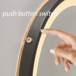 Paul Neuhaus LED-veggspeil VIDRO, grå, Ø 46 cm, powerbank, bryter Sale