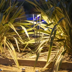 Les Jardins LED-solcellelampe Tinka, grå, 90 cm, jordspyd| Solcellelamper|Utespotter