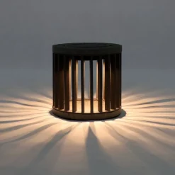 Les Jardins LED-solcellelampe Halo, grå, aluminium/granitt| Solcellelamper