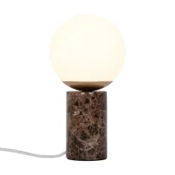 Nordlux Lilly Marble bordlampe, brun, glass, marmor, høyde 29 cm| Bordlamper