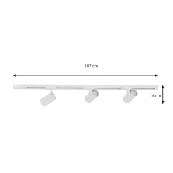 Lindby 1 lyskilde skinnesystem Linaro, GU10, 3 lyskilder, hvit| Kontorbelysning|Skinnesystem