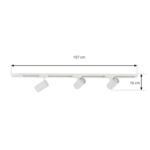 Lindby 1 lyskilde skinnesystem Linaro, GU10, 3 lyskilder, hvit| Kontorbelysning|Skinnesystem