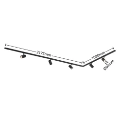 Lindby 1 lyskilde skinnesystem Linaro, GU10, 5 lyskilder, svart| Skinnesystem