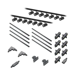 Lindby 1 lyskilde skinnesystem Linaro, GU10, 14-lys svart Outlet