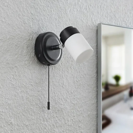 Lindby Alimari vegglampe, svart| Design- Og Hotellbelysning|Vegglamper