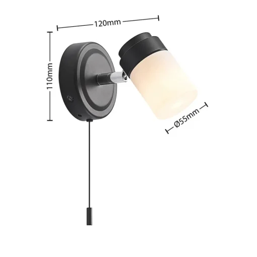 Lindby Alimari vegglampe, svart| Design- Og Hotellbelysning|Vegglamper