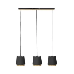 Lindby Ananya hengelampe i jern og tre, 3 lyskilder| Pendellamper