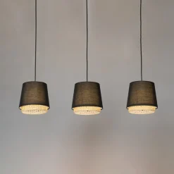 Lindby Ananya hengelampe i jern og tre, 3 lyskilder| Pendellamper