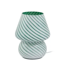 Lindby Andriana bordlampe, grønn/hvit, glass, Ø 15 cm Best