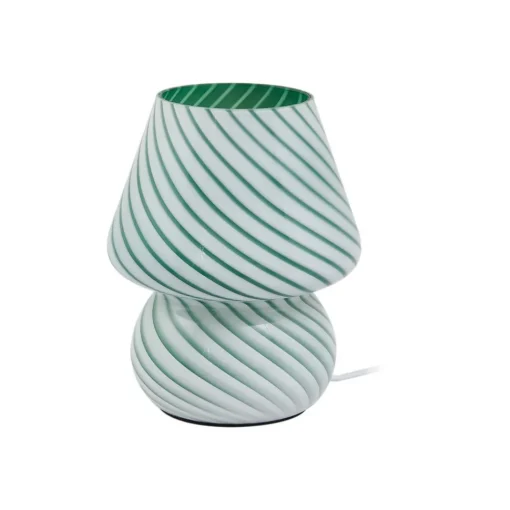 Lindby Andriana bordlampe, grønn/hvit, glass, Ø 15 cm Best