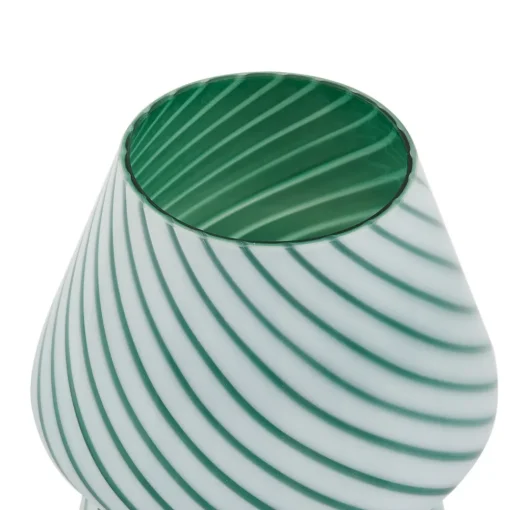 Lindby Andriana bordlampe, grønn/hvit, glass, Ø 15 cm Best