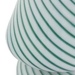 Lindby Andriana bordlampe, grønn/hvit, glass, Ø 15 cm Best