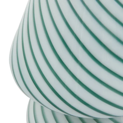 Lindby Andriana bordlampe, grønn/hvit, glass, Ø 15 cm Best