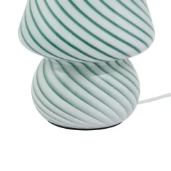Lindby Andriana bordlampe, grønn/hvit, glass, Ø 15 cm Best