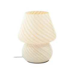 Lindby Andriana bordlampe, gul/hvit, glass, Ø 15 cm Sale