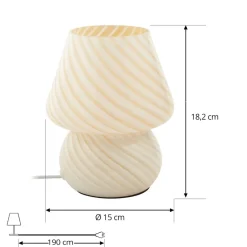 Lindby Andriana bordlampe, gul/hvit, glass, Ø 15 cm Sale