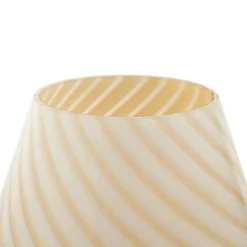 Lindby Andriana bordlampe, gul/hvit, glass, Ø 15 cm Sale