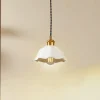 Lindby Annegret hengelampe, Ø 18 cm, keramikk, hvit/messing Sale