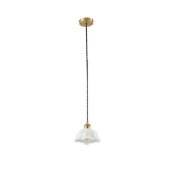 Lindby Annegret hengelampe, Ø 18 cm, keramikk, hvit/messing Sale