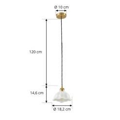 Lindby Annegret hengelampe, Ø 18 cm, keramikk, hvit/messing Sale