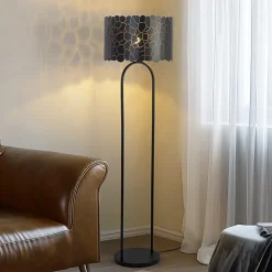 Lindby Aralena gulvlampe, svart/gull, høyde 143,5 cm Hot
