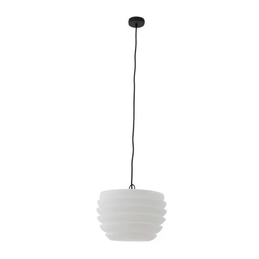 Lindby Arona utendørs hengelampe, Ø 38 cm, hvit