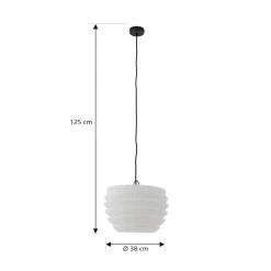 Lindby Arona utendørs hengelampe, Ø 38 cm, hvit