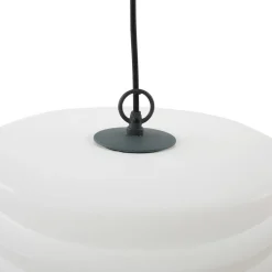 Lindby Arona utendørs hengelampe, Ø 38 cm, hvit
