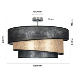 Lindby Ayvira taklampe, svart, gull Best