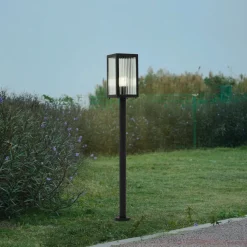 Lindby Bolgar veilampe, svart, metall, glass, 15 cm| Terrassebelysning|Gatebelysning, Pullert Belysning