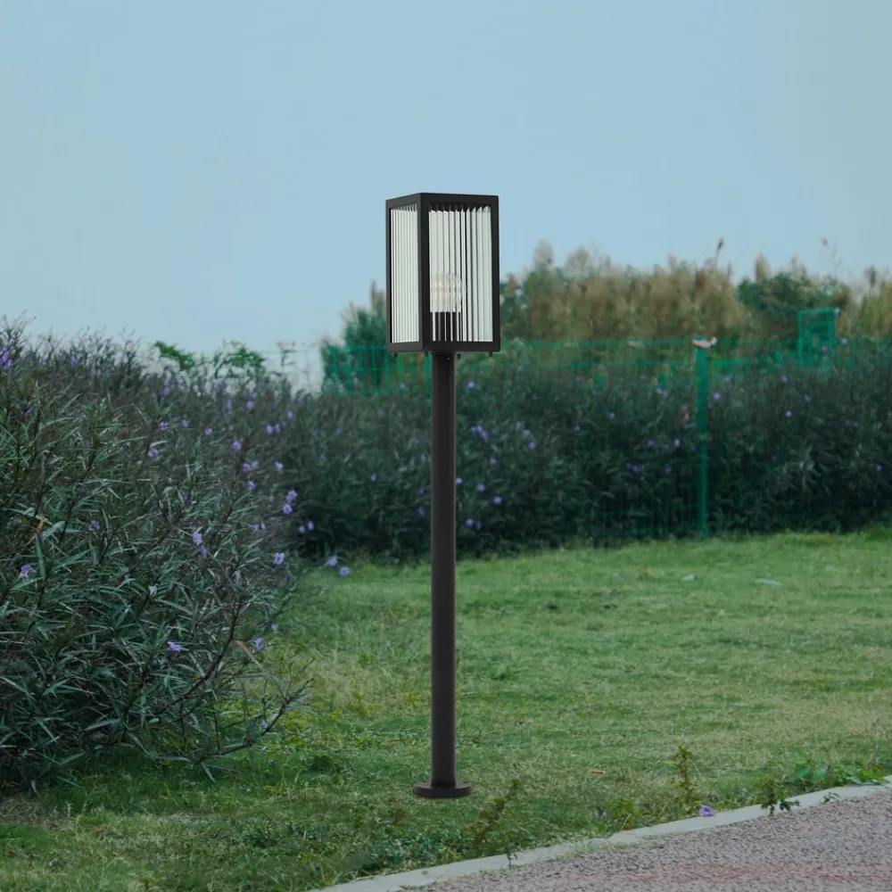 Lindby Bolgar veilampe, svart, metall, glass, 15 cm| Terrassebelysning|Gatebelysning, Pullert Belysning