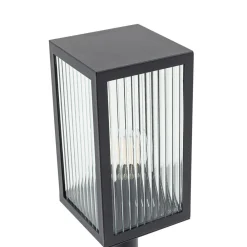 Lindby Bolgar veilampe, svart, metall, glass, 15 cm| Terrassebelysning|Gatebelysning, Pullert Belysning