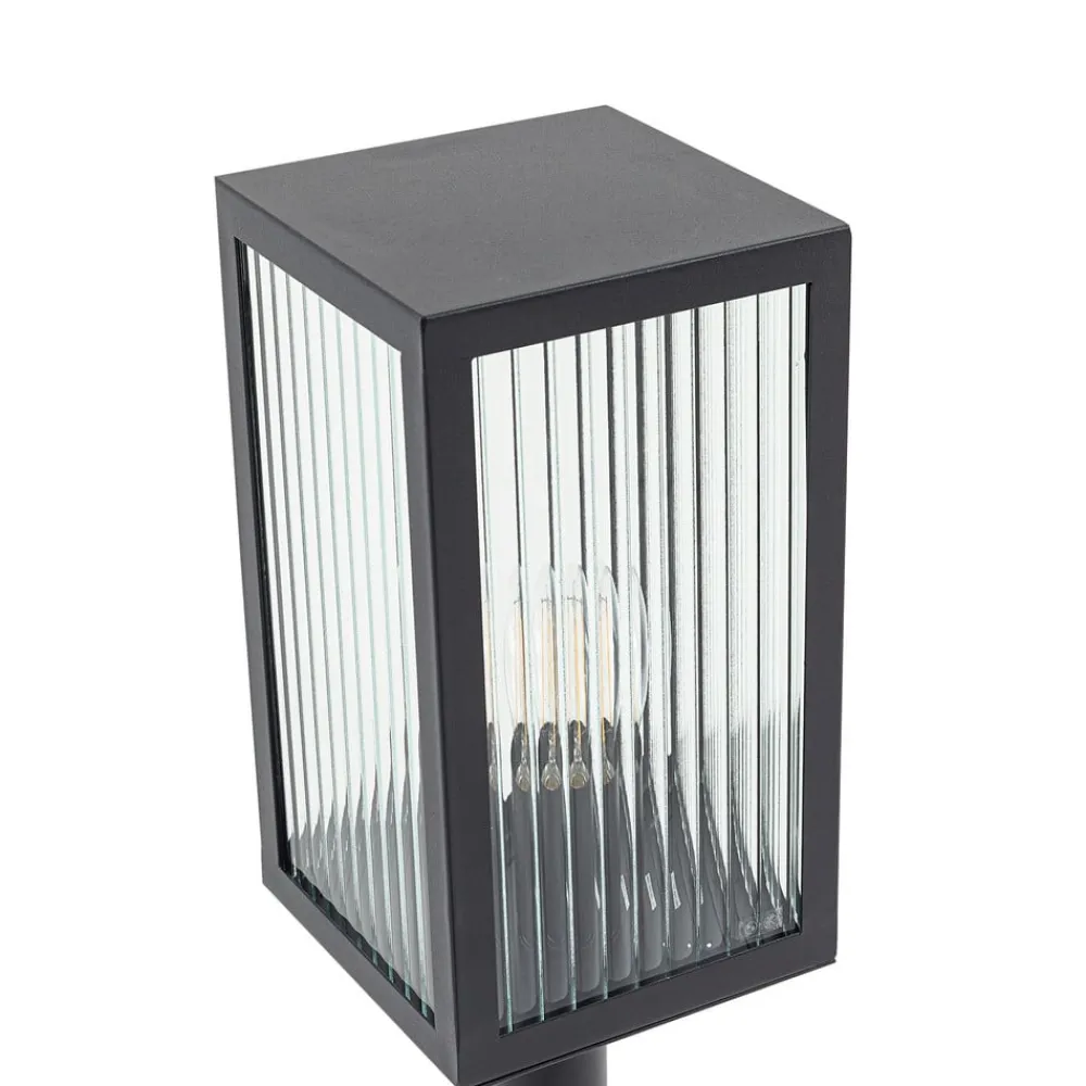 Lindby Bolgar veilampe, svart, metall, glass, 15 cm| Terrassebelysning|Gatebelysning, Pullert Belysning