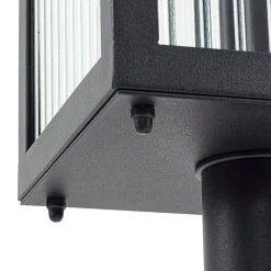 Lindby Bolgar veilampe, svart, metall, glass, 15 cm| Terrassebelysning|Gatebelysning, Pullert Belysning