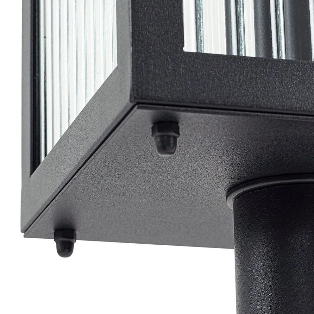 Lindby Bolgar veilampe, svart, metall, glass, 15 cm| Terrassebelysning|Gatebelysning, Pullert Belysning