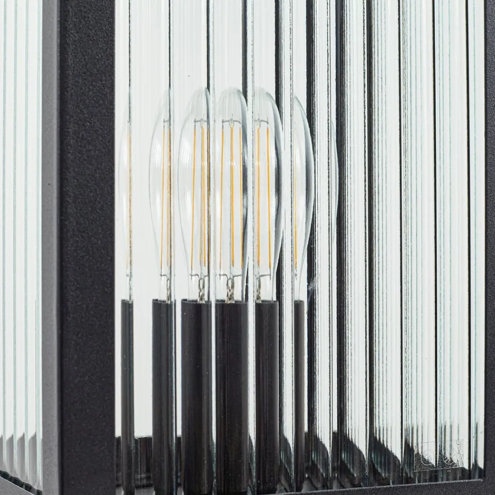 Lindby Bolgar veilampe, svart, metall, glass, 15 cm| Terrassebelysning|Gatebelysning, Pullert Belysning