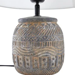 Lindby bordlampe Aelith, Ø 30 cm, grå, keramikk, E27| Bordlamper